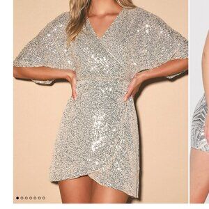 SEQUIN WRAP DRESS